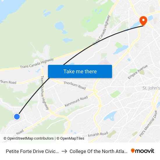 Petite Forte Drive Civic 27 to College Of the North Atlantic map