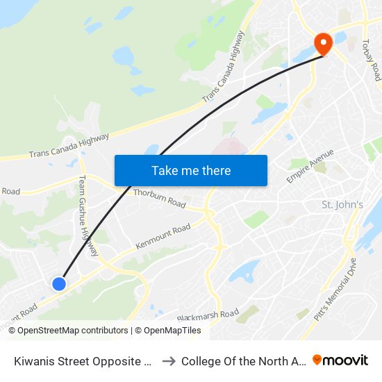 Kiwanis Street Opposite Civic 75 to College Of the North Atlantic map