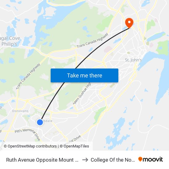 Ruth Avenue Opposite Mount Pearl Senior High to College Of the North Atlantic map