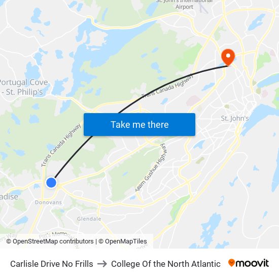 Carlisle Drive No Frills to College Of the North Atlantic map