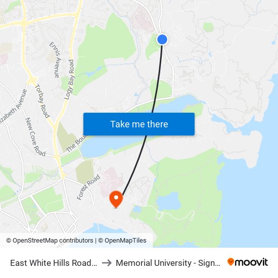 East White Hills Road Near Rcmp to Memorial University - Signal Hill Campus map