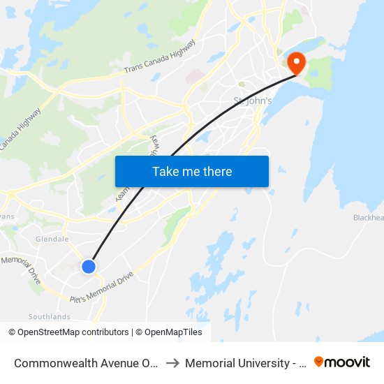 Commonwealth Avenue Opposite Francis Street to Memorial University - Signal Hill Campus map