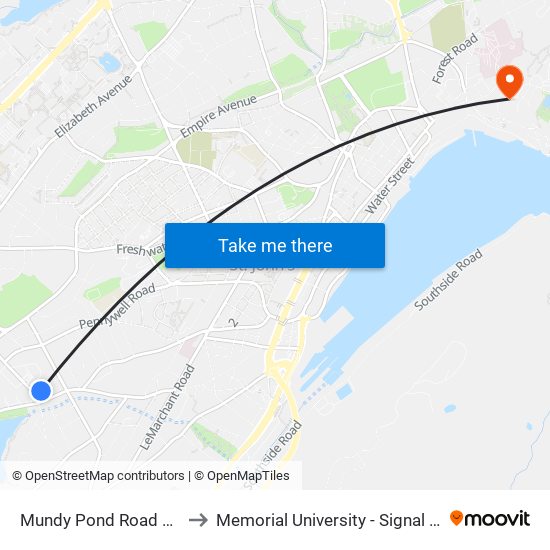 Mundy Pond Road Extension to Memorial University - Signal Hill Campus map