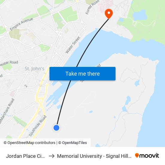 Jordan Place Civic 39 to Memorial University - Signal Hill Campus map