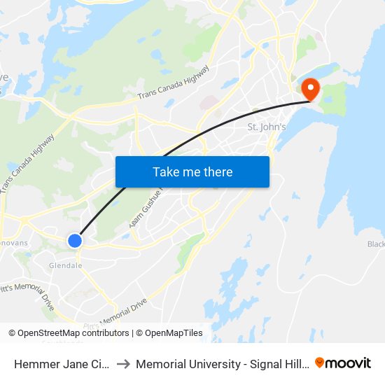 Hemmer Jane Civic 35 to Memorial University - Signal Hill Campus map