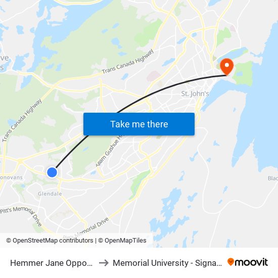 Hemmer Jane Opposite Civic 8 to Memorial University - Signal Hill Campus map
