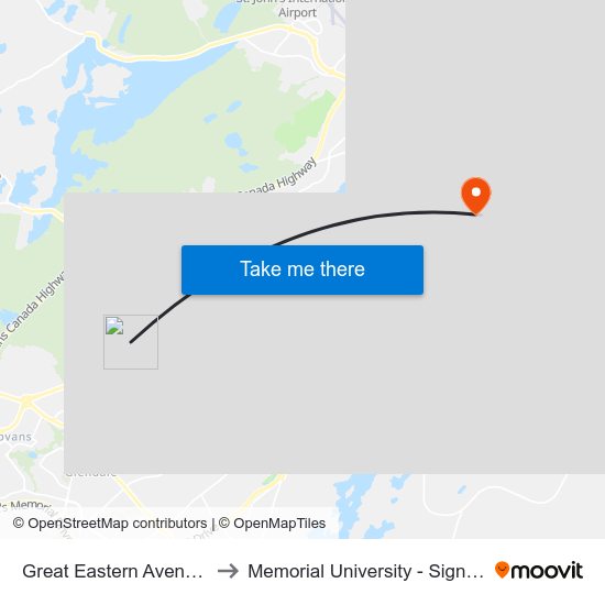 Great Eastern Avenue Civic 162 to Memorial University - Signal Hill Campus map