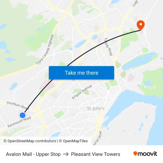 Avalon Mall - Upper Stop to Pleasant View Towers map