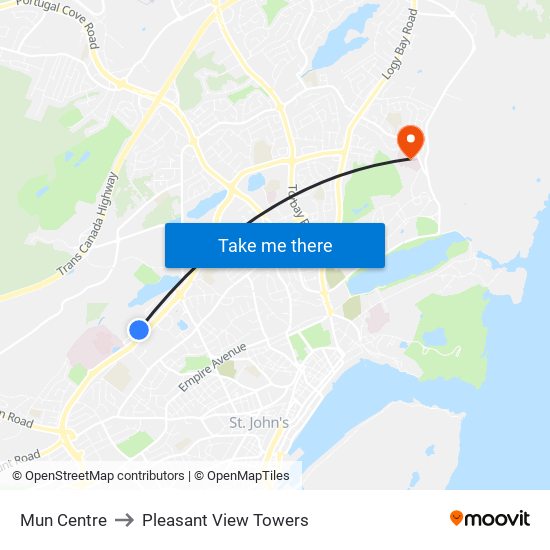 Mun Centre to Pleasant View Towers map