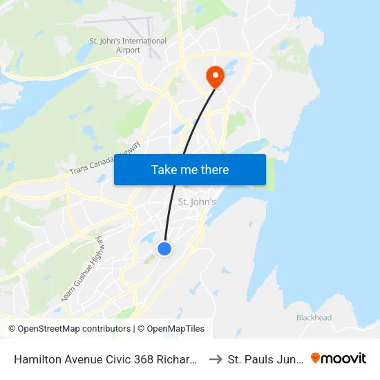 Hamilton Avenue Civic 368 Richard Cashin Building to St. Pauls Junior High map