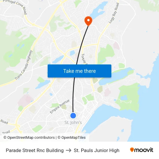 Parade Street Rnc Building to St. Pauls Junior High map