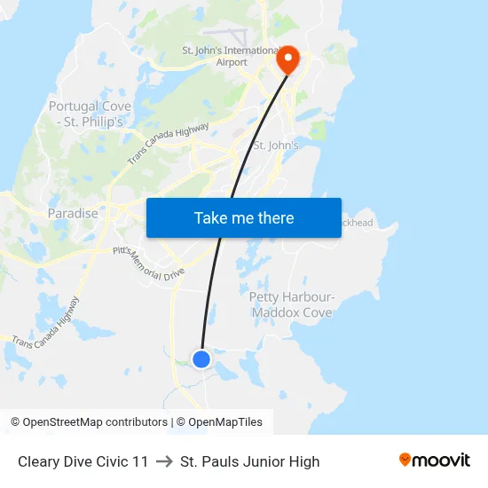Cleary Dr Before Main Rd to St. Pauls Junior High map