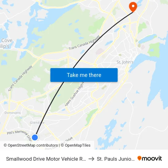 Smallwood Drive Motor Vehicle Registration to St. Pauls Junior High map