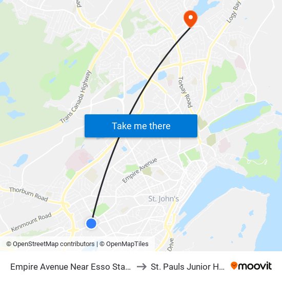 Empire Avenue Near Esso Station to St. Pauls Junior High map