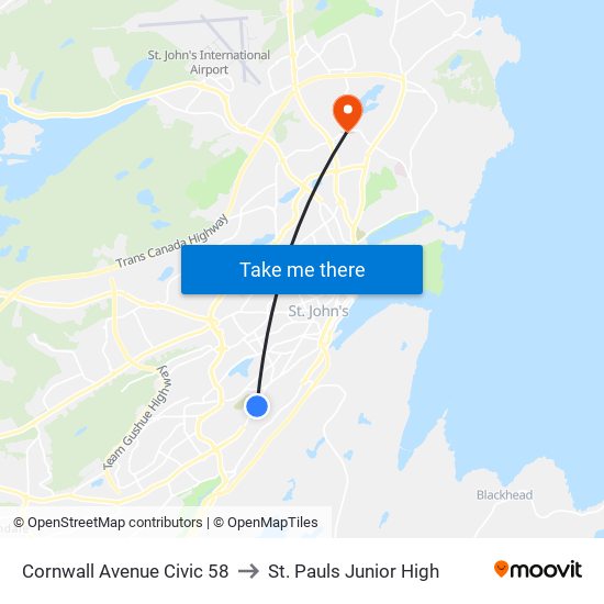 Cornwall Avenue Civic 58 to St. Pauls Junior High map