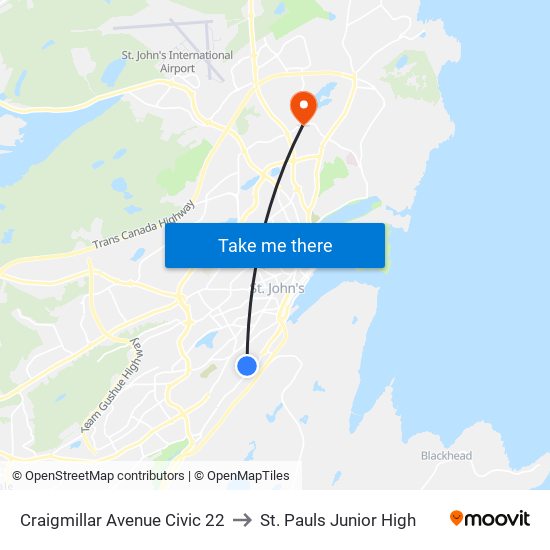 Craigmillar Avenue Civic 22 to St. Pauls Junior High map