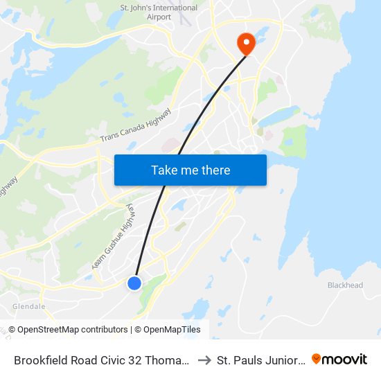 Brookfield Road Civic 32 Thomas Estates to St. Pauls Junior High map