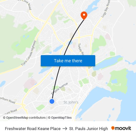 Freshwater Road Keane Place to St. Pauls Junior High map