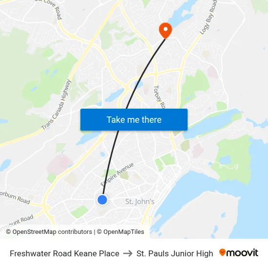 Freshwater Road Keane Place to St. Pauls Junior High map