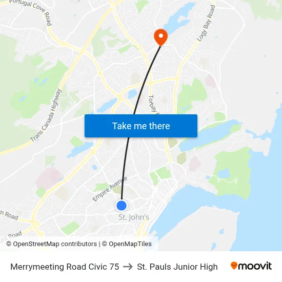 Merrymeeting Road Civic 75 to St. Pauls Junior High map