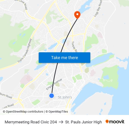 Merrymeeting Road Civic 204 to St. Pauls Junior High map