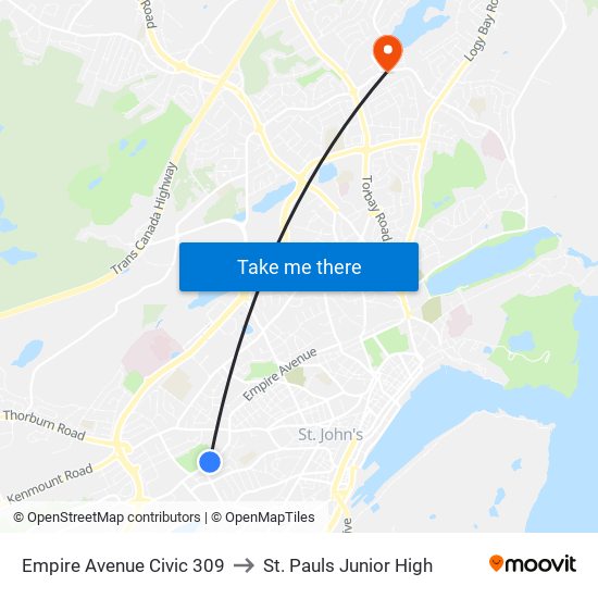 Empire Avenue Civic 309 to St. Pauls Junior High map