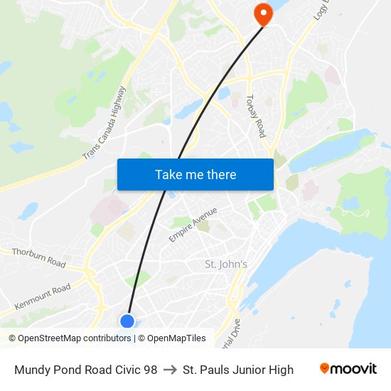 Mundy Pond Road Civic 98 to St. Pauls Junior High map