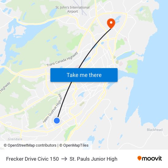 Frecker Drive Civic 150 to St. Pauls Junior High map