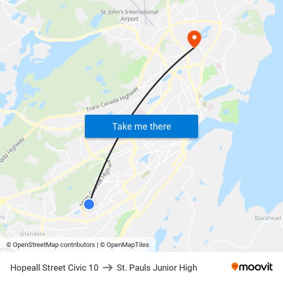 Hopeall Street Civic 10 to St. Pauls Junior High map