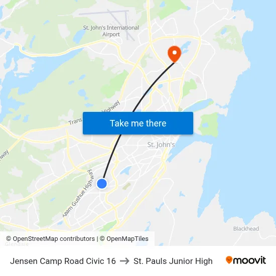 Jensen Camp Rd to St. Pauls Junior High map