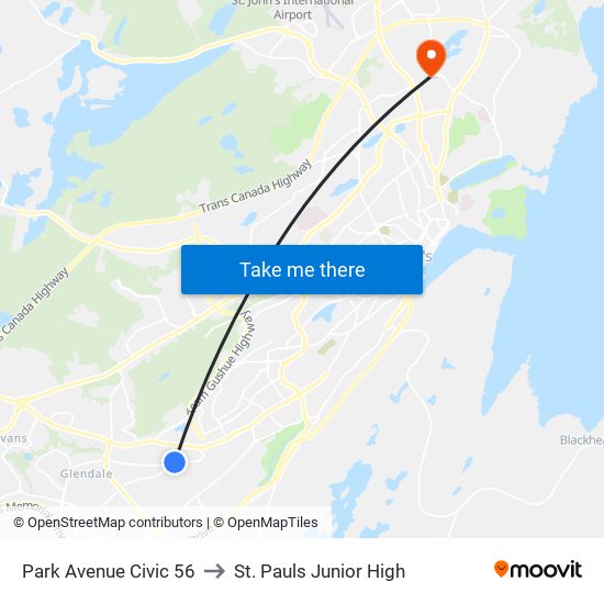 Park Avenue Civic 56 to St. Pauls Junior High map