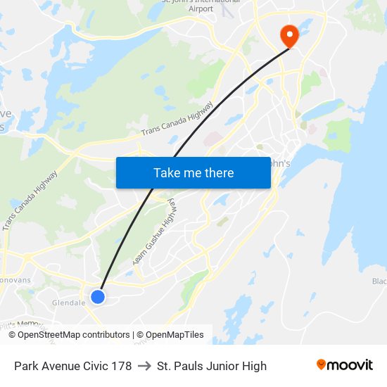 Park Avenue Civic 178 to St. Pauls Junior High map