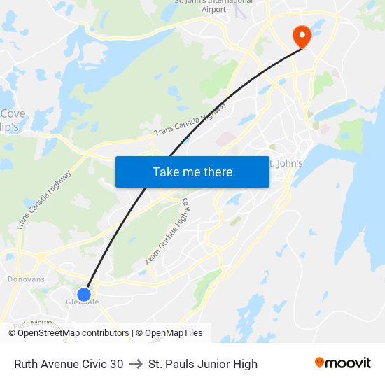 Ruth Avenue Civic 30 to St. Pauls Junior High map