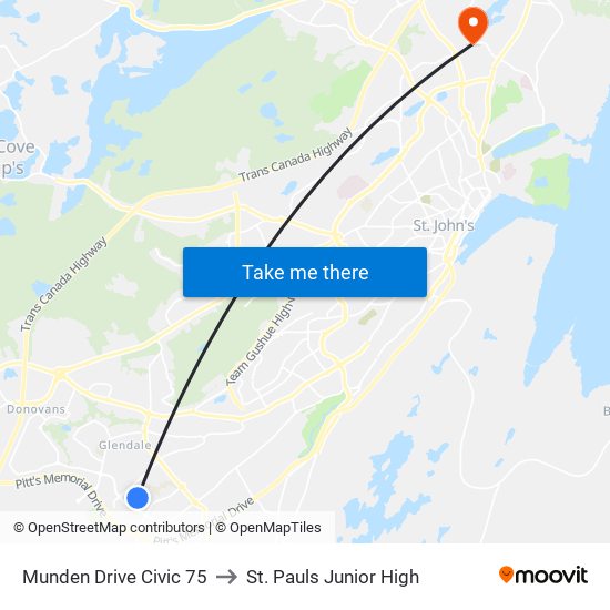 Munden Drive Civic 75 to St. Pauls Junior High map