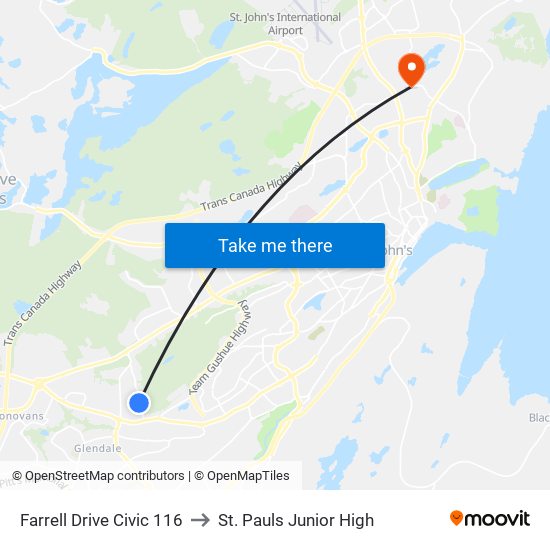 Farrell Drive Civic 116 to St. Pauls Junior High map