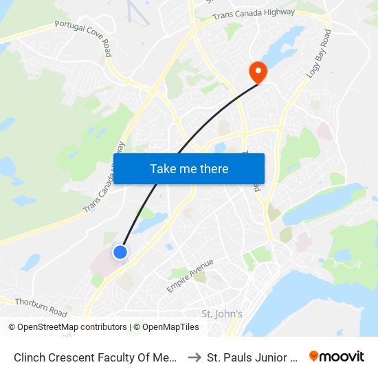 Clinch Crescent Faculty Of Medicine to St. Pauls Junior High map