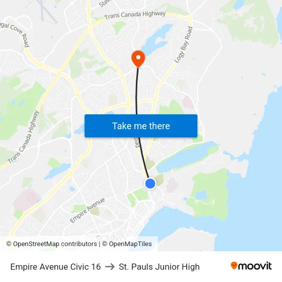 Empire Avenue Civic 16 to St. Pauls Junior High map