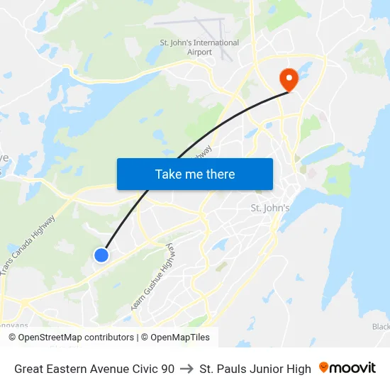 Great Eastern Avenue Civic 90 to St. Pauls Junior High map