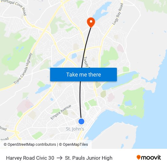 Harvey Road Civic 30 to St. Pauls Junior High map