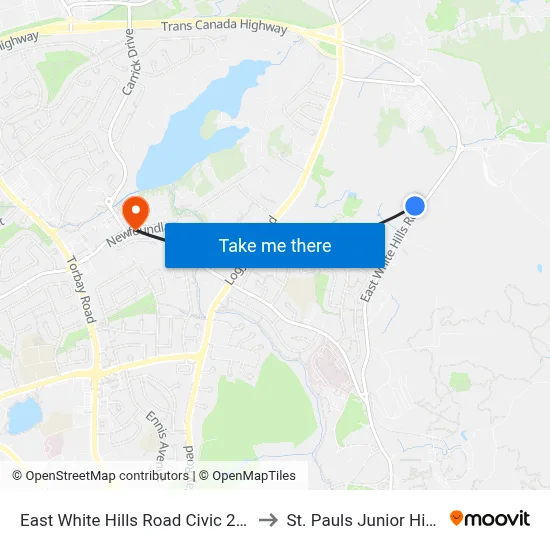 East White Hills Road Civic 251 to St. Pauls Junior High map