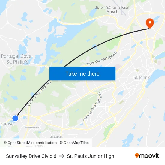 Sunvalley Drive Civic 6 to St. Pauls Junior High map