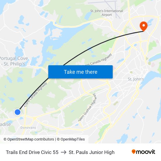 Trails End Drive Civic 55 to St. Pauls Junior High map