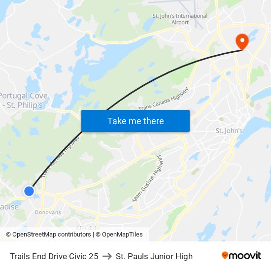 Trails End Drive Civic 25 to St. Pauls Junior High map