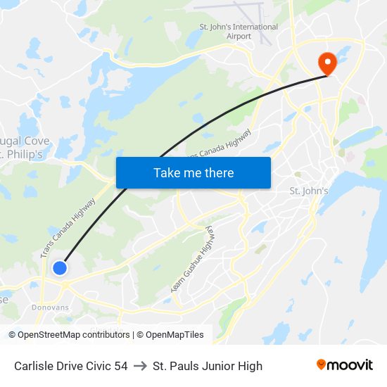 Carlisle Drive Civic 54 to St. Pauls Junior High map
