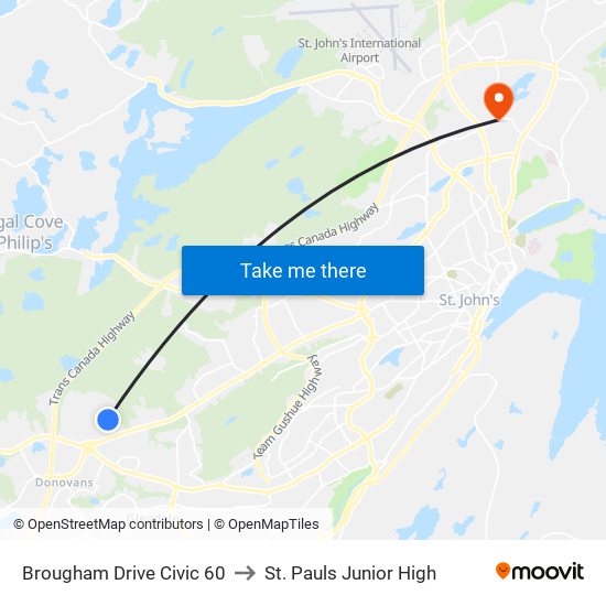 Brougham Drive Civic 60 to St. Pauls Junior High map