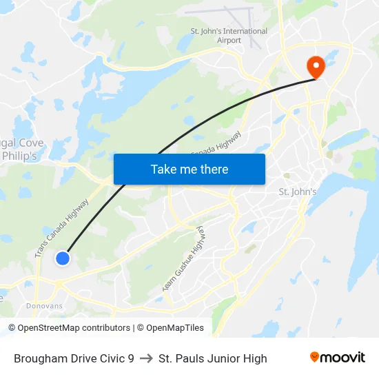 Brougham Drive Civic 9 to St. Pauls Junior High map