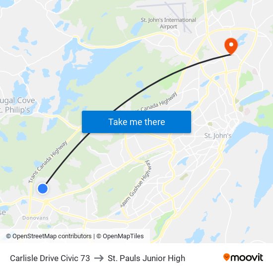 Carlisle Drive Civic 73 to St. Pauls Junior High map