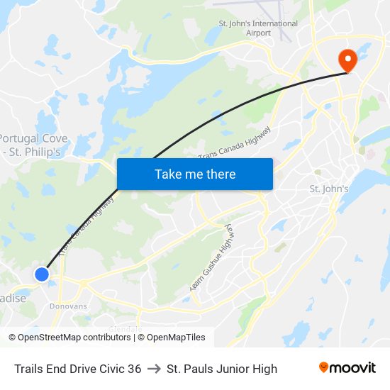 Trails End Drive Civic 36 to St. Pauls Junior High map