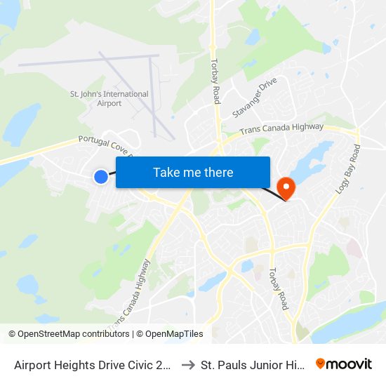 Airport Heights Drive Civic 208 to St. Pauls Junior High map