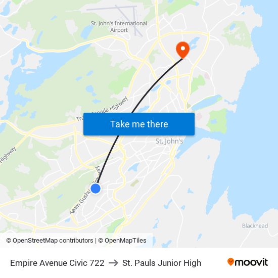 Empire Avenue Civic 722 to St. Pauls Junior High map